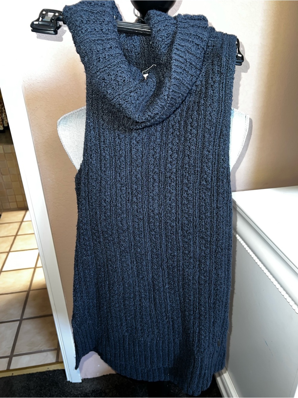 Hollister Black Sleeveless Cowl Neck Knit Tunic